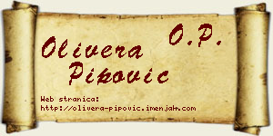 Olivera Pipović vizit kartica